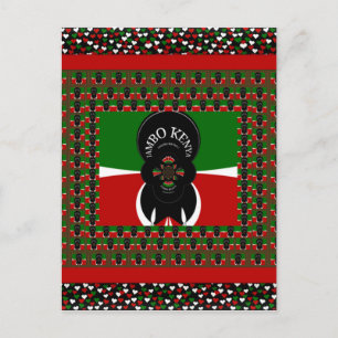 Lovely Kenyan Hearts flag Postcard
