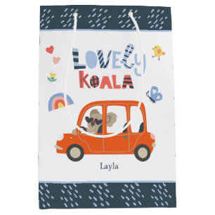 Lovely Koala Little Girl First Name Cute Animal Medium Gift Bag