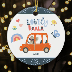 Lovely Koala Little Girl First Name Cute Christmas Ceramic Tree Decoration