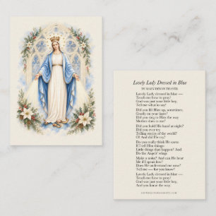 Lovely Lady Dressed in Blue Christmas Florals Business Card