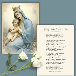 Lovely Lady Dressed in Blue Poem Mary and Jesus  Business Card