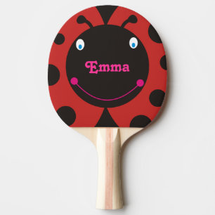 Lovely Ladybug Personalised Name Ping Pong Paddle