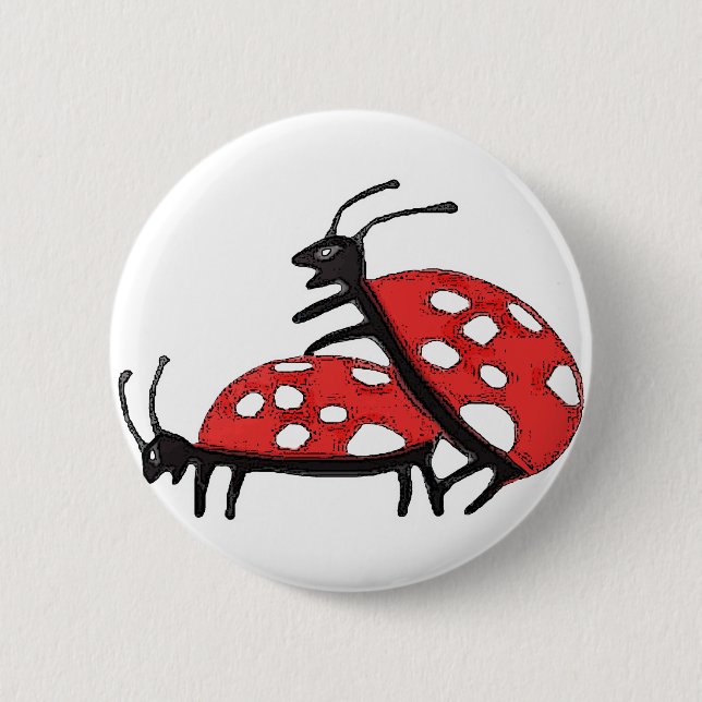 Lovely Ladybugs 6 Cm Round Badge (Front)