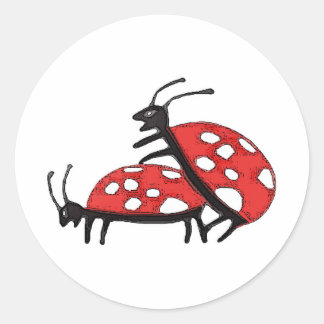 Lovely Ladybugs Classic Round Sticker