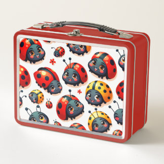 Lovely Ladybugs Metal Lunch Box