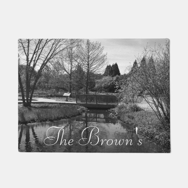 Lovely Lake Black and White Doormat (Front)