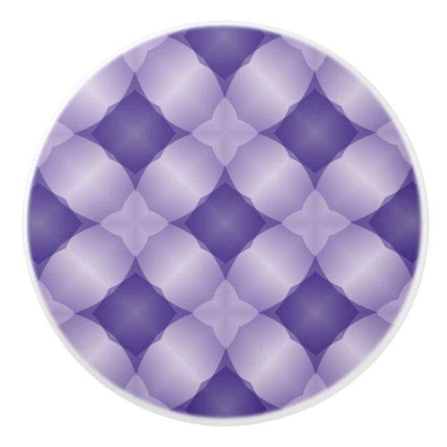 Lovely Lavender and Purple Lattice Digital Design Ceramic Knob (Front)