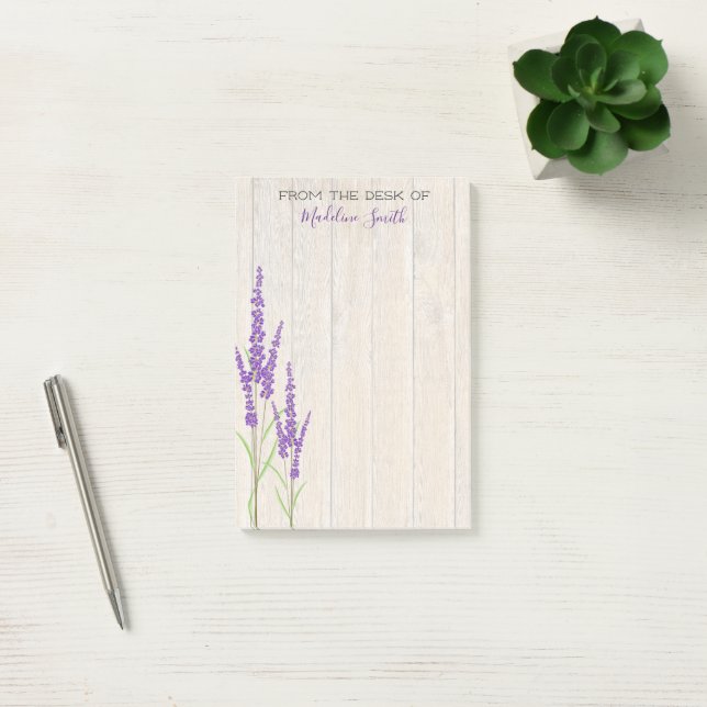 Lovely Lavender Botanical | Personalised Post-it Notes (Office)