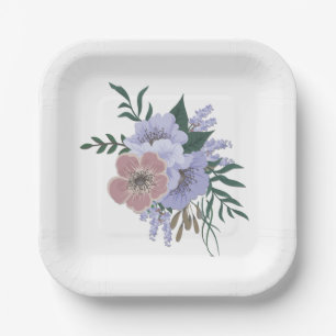 Lovely Lavender in Bouquet  Paper Plate