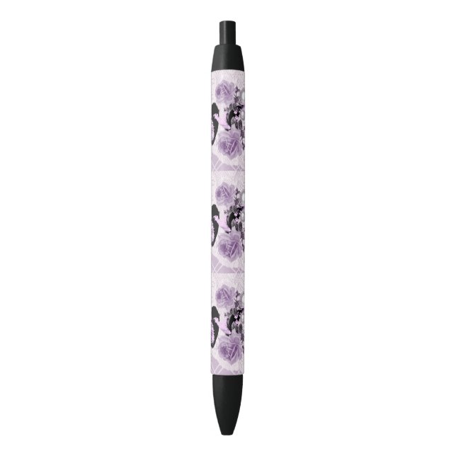 Lovely Lavender Lady Vintage Lace &Roses Black Pen (Front Vertical)