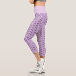 Lovely Lavender Lotus Flower Capri Leggings