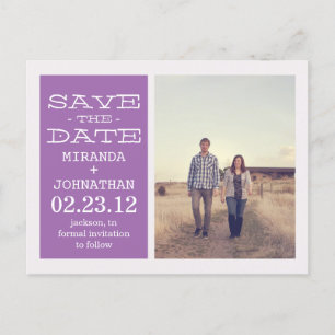 Lovely Lavender Photo Save The Date Post Cards