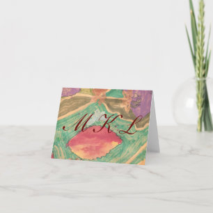 Lovely leaves monogram notecard
