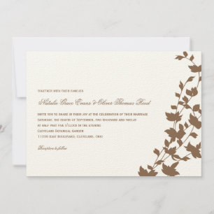Lovely Leaves Wedding Invitation - Chocolate