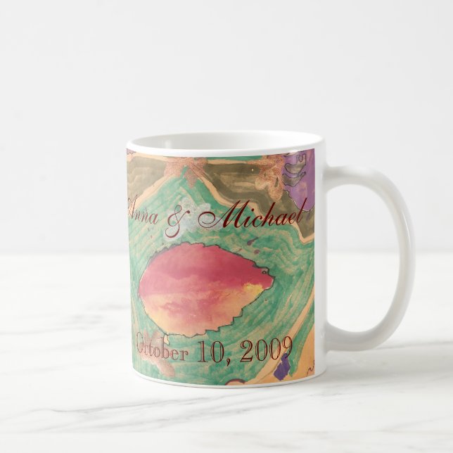 Lovely leaves wedding keepsake  coffee mug (Right)