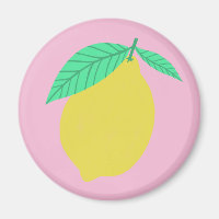 Lovely Lemon Citrus Fruity Fun on Pink