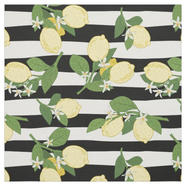 Lovely Lemons and Blossoms Pastel Fabric (Swatch)