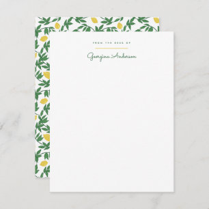 Lovely Lemons Personal Stationery Card