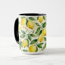 Lovely lemons spring coffee mug