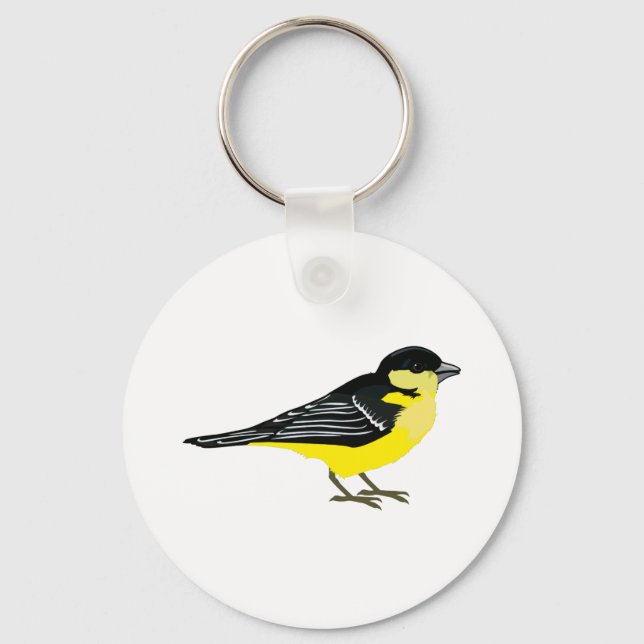 Lovely Lesser Goldfinch Key Ring (Front)