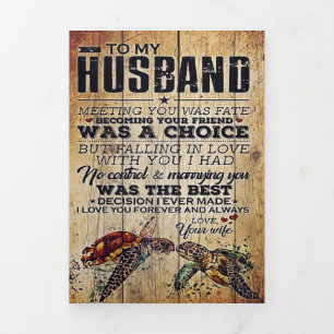 Lovely Letter To Him   To My Husband Design   Tri-Fold Announcement