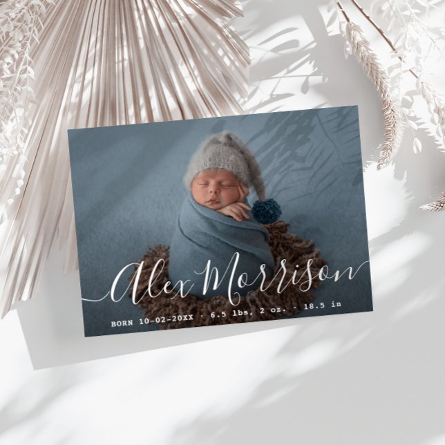 lovely lettering new born birth announcement card (Creator Uploaded)