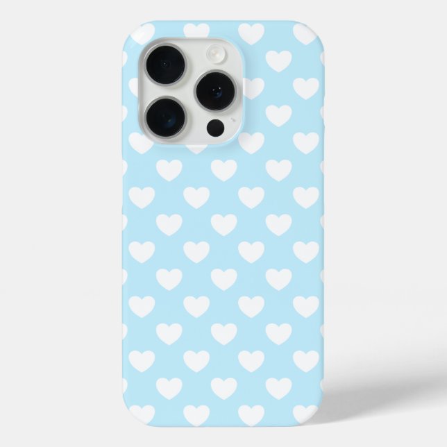 Lovely Light Blue Colour With Hearts  Case-Mate iPhone Case (Back)