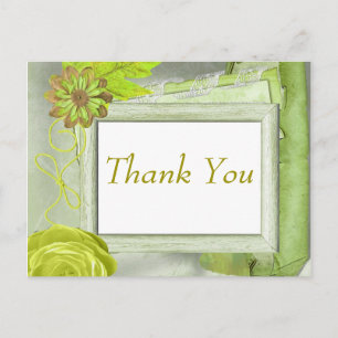 Lovely light Green Thank You Postcard