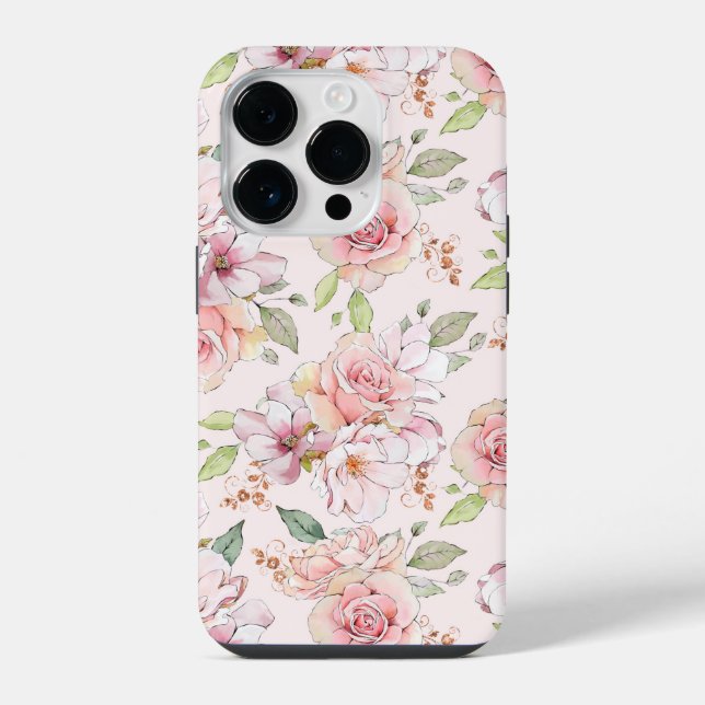 Lovely light pink roses pattern Case-Mate iPhone c Case (Back)