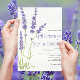 Lovely Light Purple Lavender Flower Wedding Invite