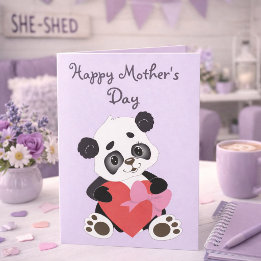 Lovely Lilac Panda Mother’s Day Card
