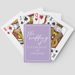 Lovely Lilac Purple Personalized Wedding Playing Cards