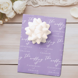 Lovely Lilac Purple Wedding Personalized Wrapping Paper Sheet