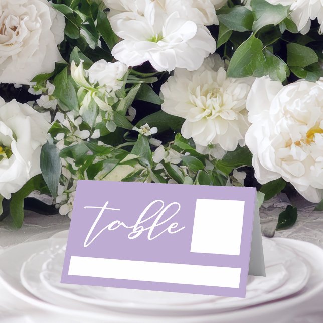 Lovely Lilac Purple White Personalised Wedding Place Card (Creator Uploaded)