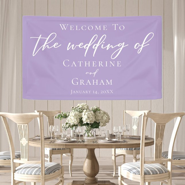 Lovely Lilac Purple White Typography Wedding Banner (Creator Uploaded)