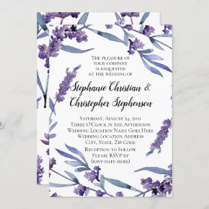 Lovely Lilac Watercolor Elegant Summer Wedding Invitation
