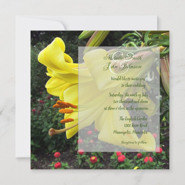 Lovely Lilly Wedding Invitation (Front)