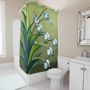 Lovely Lily: Delicate Dance of Springtime Serenity Shower Curtain