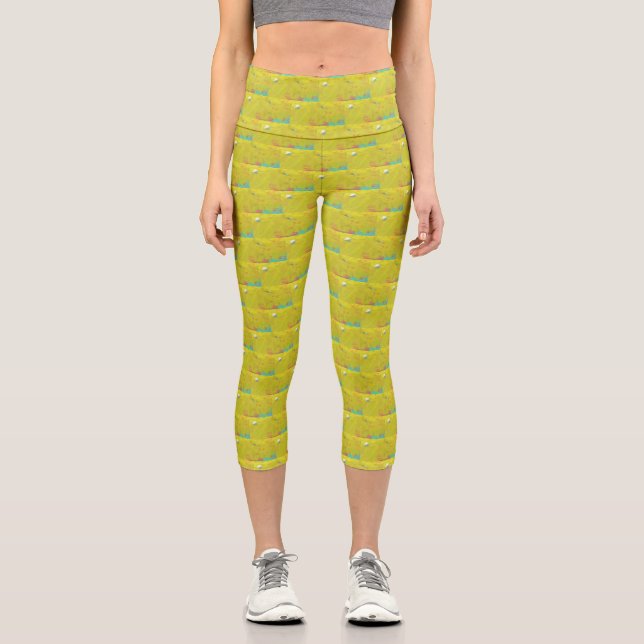 Lovely Lime Capri Leggings (Front)