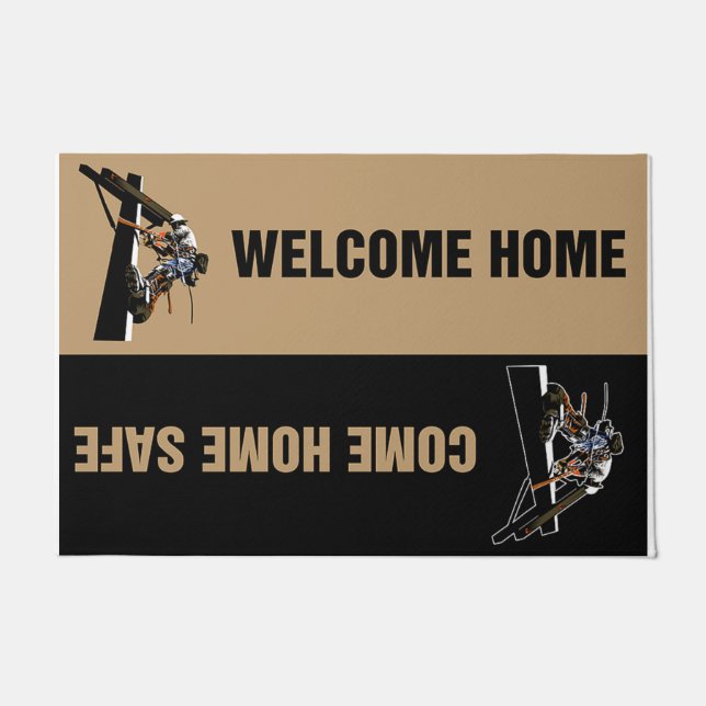Lovely Lineman Present, Best Welcome Doormat (Front)