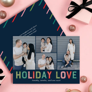 Lovely Lines EDITABLE COLOR Holiday Photo Card