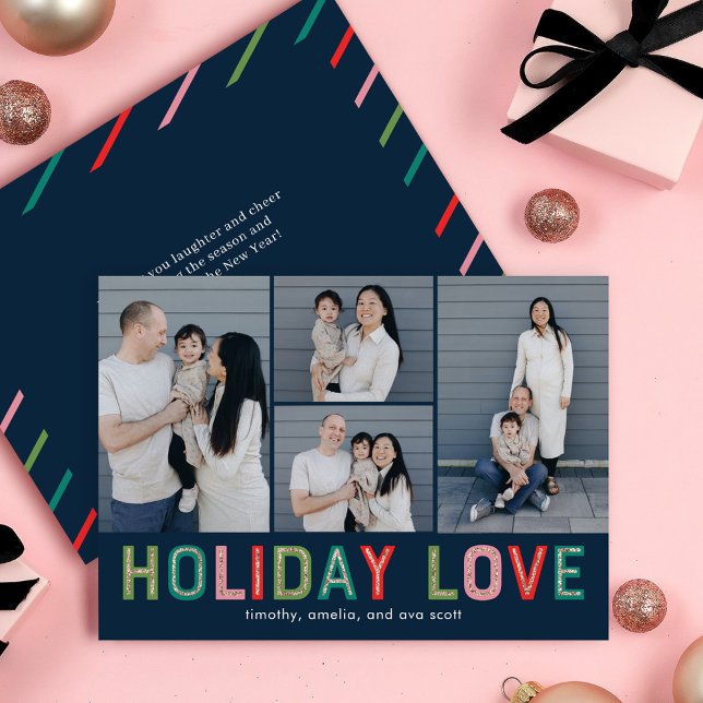 Lovely Lines EDITABLE COLOR Holiday Photo Card (Creator Uploaded)