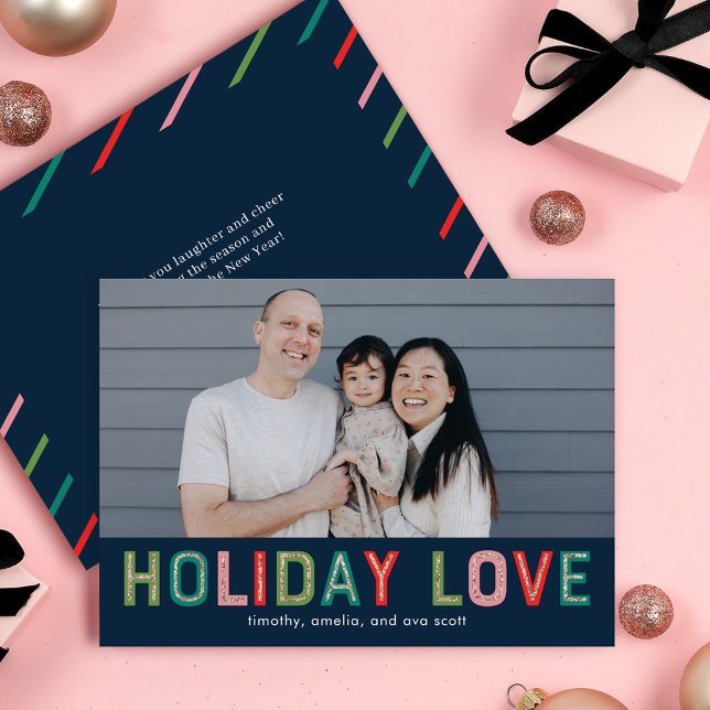 Lovely Lines EDITABLE COLOR Holiday Photo Card (Creator Uploaded)