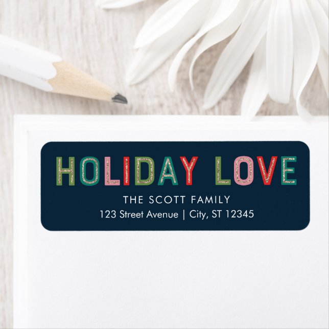 Lovely Lines Holiday Return Address Labels (Insitu)