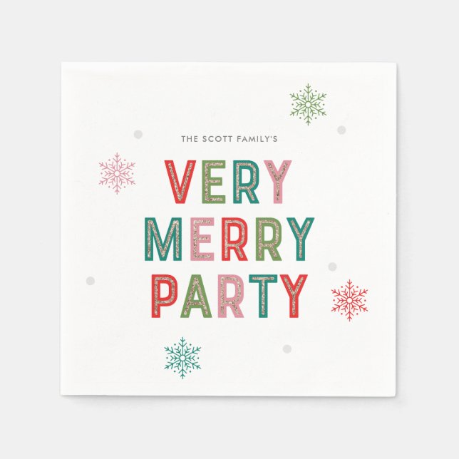 Lovely Lines Merry and Bright Holiday Napkins (Front)