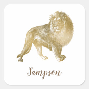 Lovely Lion Square Sticker