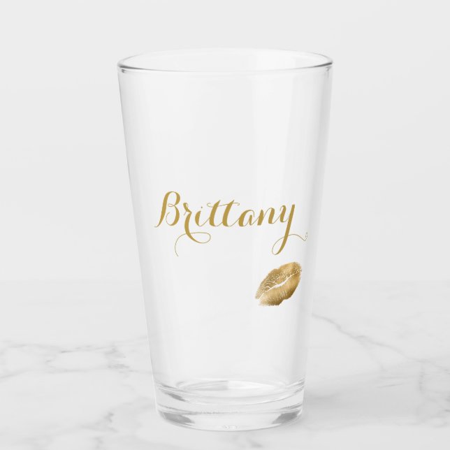 Lovely Lips Personalise Glass (Front)