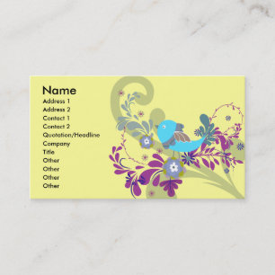 lovely little blue bird vector business card