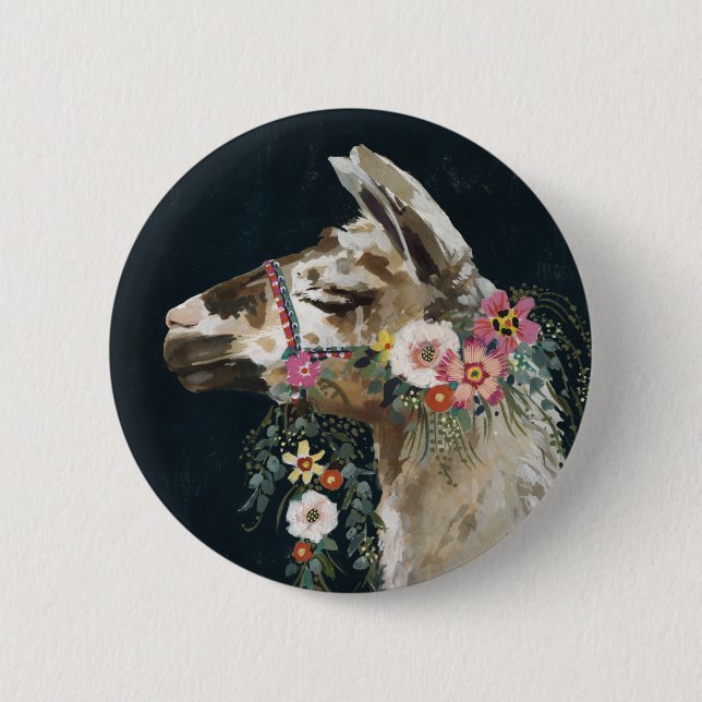 Lovely Llama 6 Cm Round Badge (Front)