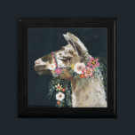 Lovely Llama Gift Box<br><div class="desc">Lovely Llama II by Victoria Borges. Features the profile of a llama with decorative flower adornments.</div>